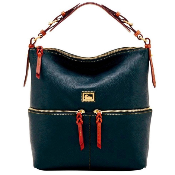 Dooney & Bourke Handbags - Dooney & Bourke Dillen Pocket Sac Shoulder Bag Black British Tan